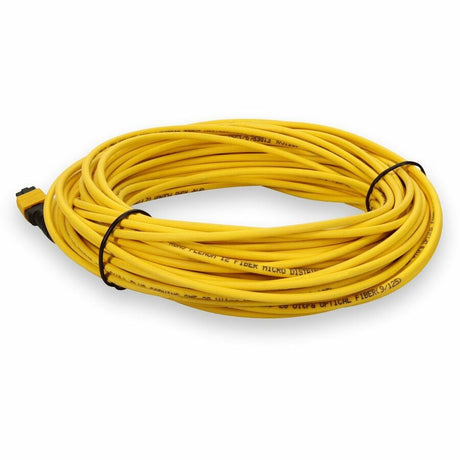AddOn 50m MPO (Male) to MPO (Male) 12-Strand Yellow OS2 Straight Fiber OFNR (Riser-Rated) Patch Cable