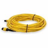 AddOn 50m MPO (Male) to MPO (Male) 12-Strand Yellow OS2 Straight Fiber OFNR (Riser-Rated) Patch Cable
