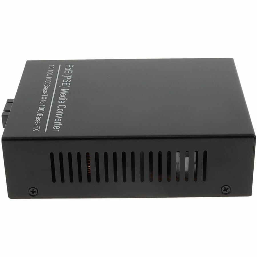 AddOn 10/100/1000Base-TX(RJ-45) to 1000Base-MX(SC) MMF 1310nm 2km IEEE802.3at/48V/1.0A/50W POE Media Converter