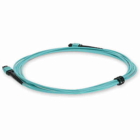 AddOn 3m MPO (Male) to MPO (Male) 12-Strand Aqua OM3 Crossover Fiber OFNR (Riser-Rated) Patch Cable