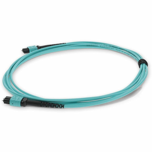 AddOn 3m MPO (Male) to MPO (Male) 12-Strand Aqua OM3 Crossover Fiber OFNR (Riser-Rated) Patch Cable