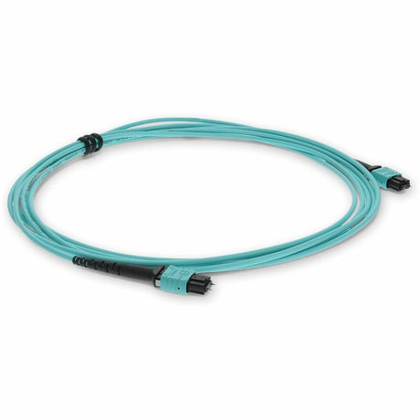 AddOn 5m MPO (Male) to MPO (Male) 12-Strand Aqua OM3 Crossover Fiber OFNR (Riser-Rated) Patch Cable