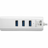 Eaton Tripp Lite Series USB to Gigabit Ethernet NIC Network Adapter with 3 Port USB 3.x (5Gbps) Hub