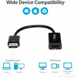 StarTech.com DisplayPort to HDMI Adapter, 4K 30Hz Active DP to HDMI Video Converter, Ultra HD DP 1.2 to HDMI 1.4 Monitor Adapter Dongle