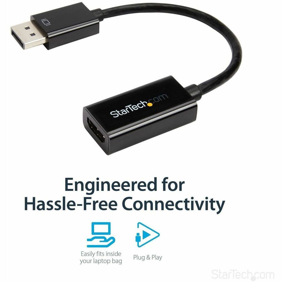 StarTech.com DisplayPort to HDMI Adapter, 4K 30Hz Active DP to HDMI Video Converter, Ultra HD DP 1.2 to HDMI 1.4 Monitor Adapter Dongle