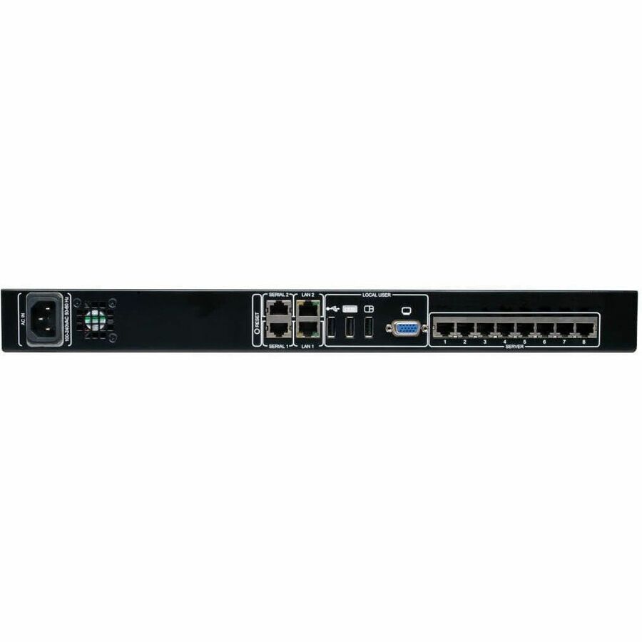 Eaton Tripp Lite Series NetCommander 8-Port Cat5 KVM over IP Switch - 1 Remote + 1 Local User, 1U Rack-Mount, TAA
