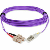 AddOn 3m LC (Male) to SC (Male) Straight Violet OM3 Duplex Fiber OFNR (Riser-Rated) TAA Compliant Patch Cable