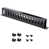 StarTech.com 1U Horizontal Finger Duct Rack Cable Management Panel with Cover
