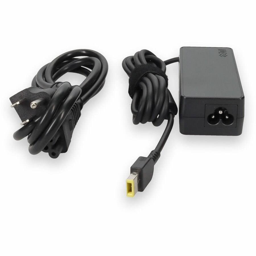 Lenovo 4X20E53336 Compatible 65W 20V at 3.25A Black Slim Tip Laptop Power Adapter and Cable