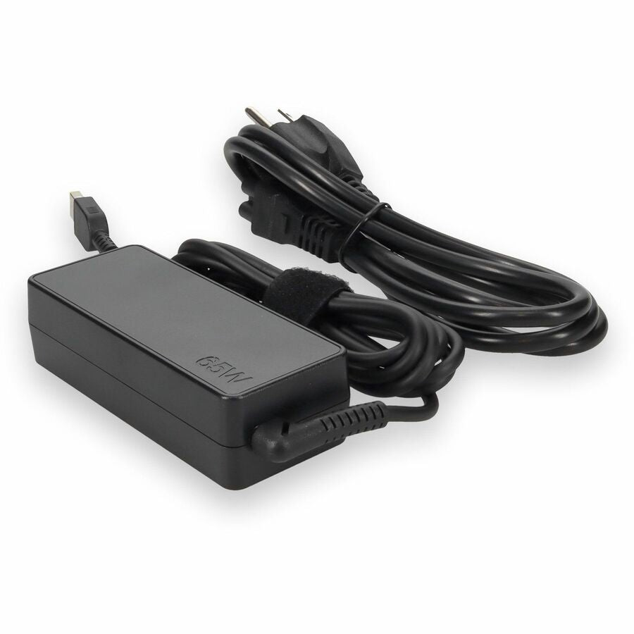 Lenovo 4X20E53336 Compatible 65W 20V at 3.25A Black Slim Tip Laptop Power Adapter and Cable