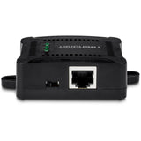 TRENDnet Gigabit PoE Splitter, 1 x Gigabit PoE Input Port, 1 x Gigabit Output Port, Up to 100m (328 ft), Supports 5V, 9V, 12V Devices, 802.3af PoE Compatible, PoE Powered, Black, TPE-104GS