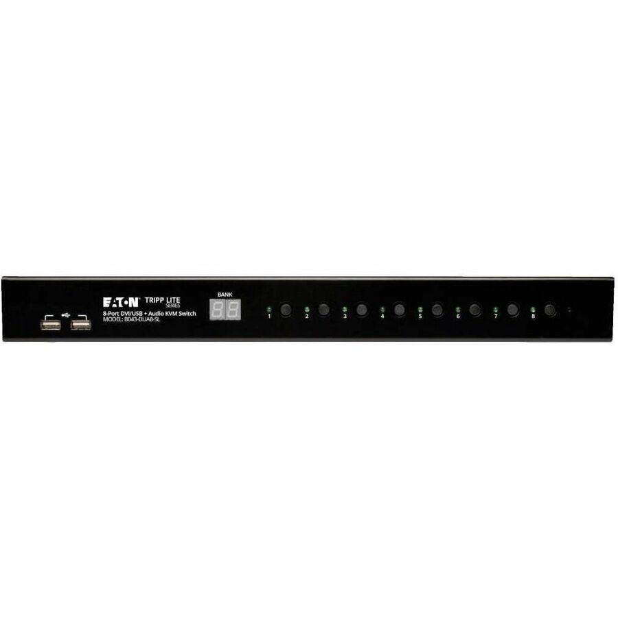 Eaton Tripp Lite Series 8-Port 1U Rack-Mount DVI / USB KVM Switch with Audio and 2-port USB Hub