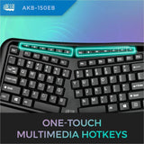 Adesso Color Illuminated Ergonomic Keyboard