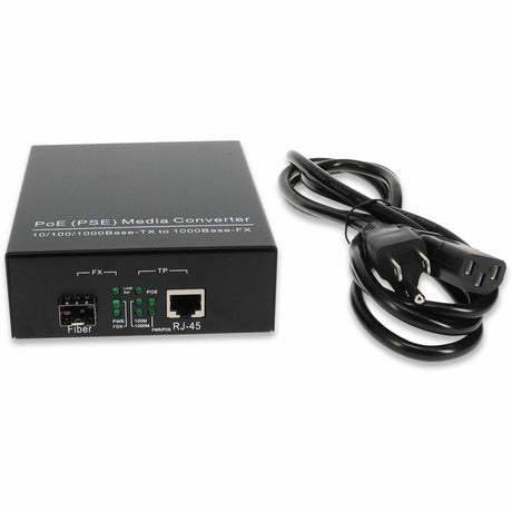 AddOn 10/100/1000Base-TX(RJ45) to 1000Base-SX(SC) MMF 850nm 550m POE Media Converter With EUR Standard Power Supply