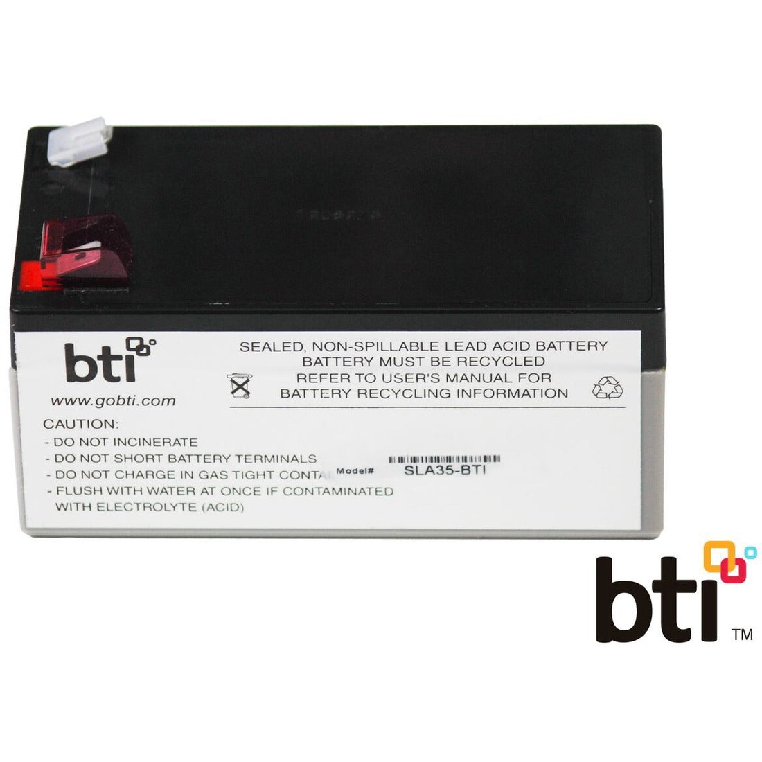 BTI RBC35-SLA35-BTI SEALED LEAD ACID BATTERY FOR APC BE350C, BE350D-LM, BE350G, BE350G-CN, BE350G-LM, BE350R, BE350R-CN, BE350T, BE350U, BE350U-CN