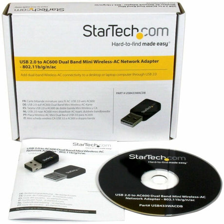 StarTech.com USB 2.0 AC600 Mini Dual Band Wireless-AC Network Adapter - 1T1R 802.11ac WiFi Adapter