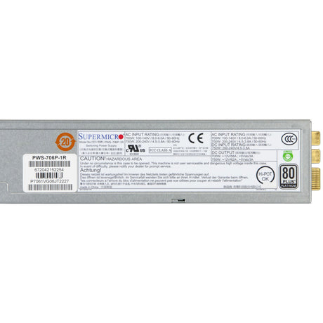 Supermicro 750W 1U Redundant Power Supply