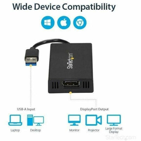 StarTech.com USB 3.0 to DisplayPort Adapter, 4K 30Hz UHD, USB to DP Display Adapter, External Video/Graphics Card for Mac & Windows