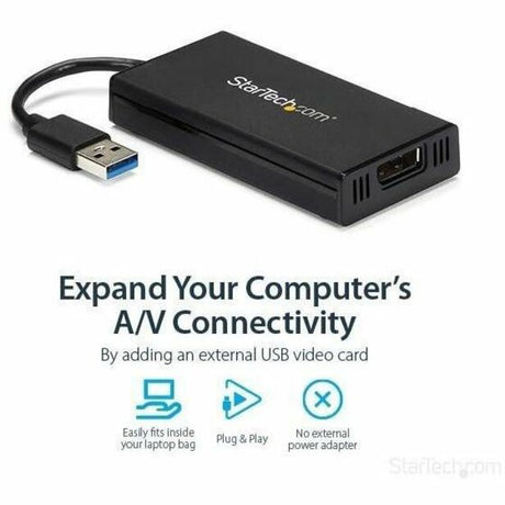 StarTech.com USB 3.0 to DisplayPort Adapter, 4K 30Hz UHD, USB to DP Display Adapter, External Video/Graphics Card for Mac & Windows