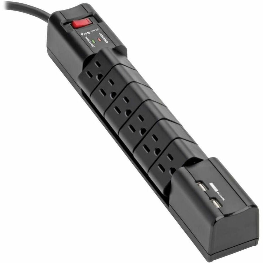 Eaton Tripp Lite Series Protect It! Surge Protector with 6 Rotatable Outlets, 8 ft. (2.43 m) Cord, 1080 Joules, 2xUSB Charging ports (3.4A)