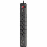Eaton Tripp Lite Series Protect It! Surge Protector with 6 Rotatable Outlets, 8 ft. (2.43 m) Cord, 1080 Joules, 2xUSB Charging ports (3.4A)