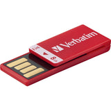 Verbatim 8GB Clip-It USB Flash Drive - 3pk - Black, White, Red