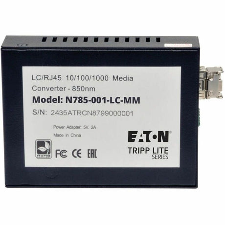Eaton Tripp Lite Series 10/100/1000 LC Multimode Fiber to Ethernet Media Converter, 550M, 850nm