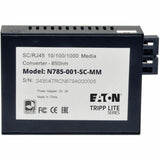 Eaton Tripp Lite Series Gigabit Multimode Fiber to Ethernet Media Converter, 10/100/1000 SC, 550 m, 850 nm