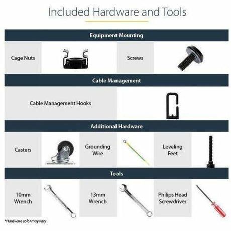 StarTech.com 4-Post 12U Mobile Open Frame Server Rack, 19" Network Rack with Casters, Rolling Rack for Computer/AV/Data/IT Equipment
