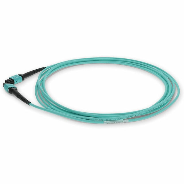 AddOn 5m MPO (Male) to MPO (Male) 12-Strand Aqua OM3 Straight Fiber OFNR (Riser-Rated) Patch Cable