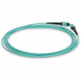 AddOn 5m MPO (Male) to MPO (Male) 12-Strand Aqua OM3 Straight Fiber OFNR (Riser-Rated) Patch Cable