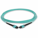 AddOn 5m MPO (Male) to MPO (Male) 12-Strand Aqua OM3 Straight Fiber OFNR (Riser-Rated) Patch Cable