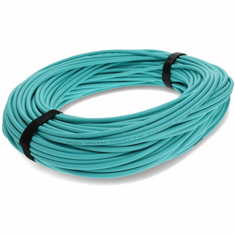 AddOn 50m MPO (Male) to MPO (Male) 12-Strand Aqua OM3 Straight Fiber OFNR (Riser-Rated) Patch Cable