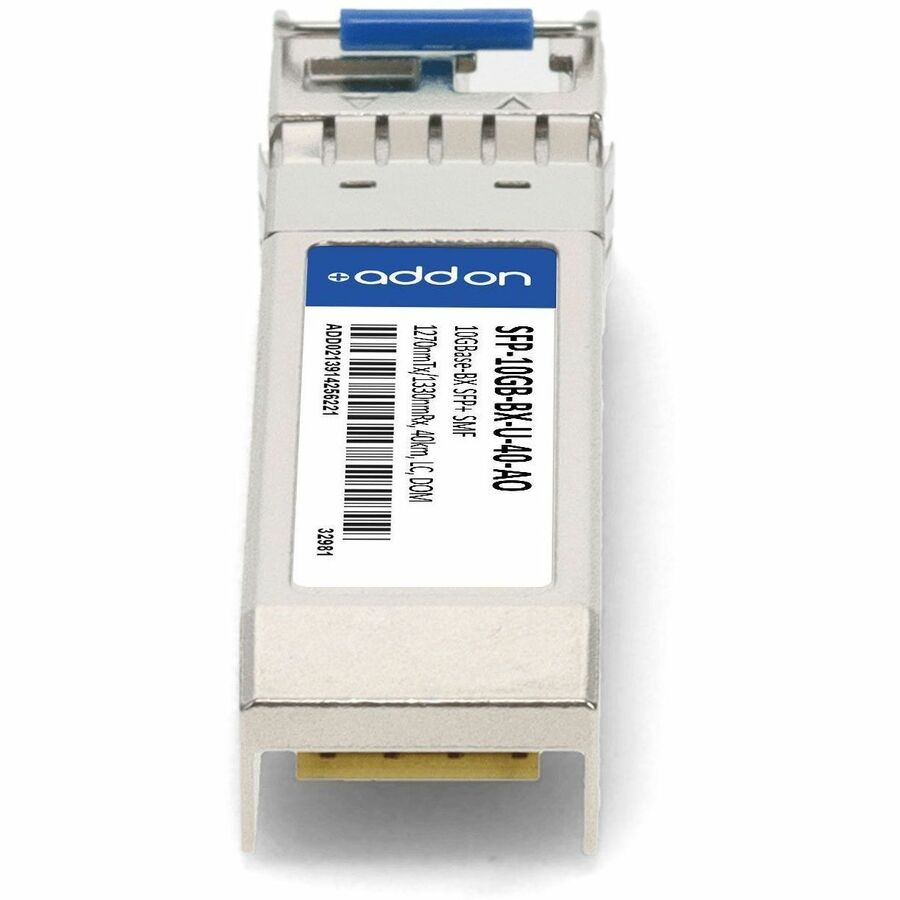 AddOn MSA and TAA Compliant 10GBase-BX SFP+ Transceiver (SMF, 1270nmTx/1330nmRx, 40km, LC, DOM)