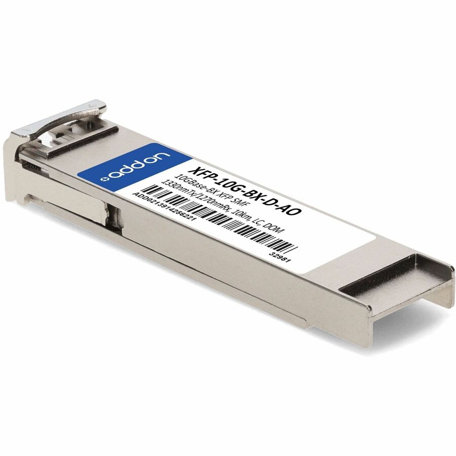 AddOn MSA and TAA Compliant 10GBase-BX XFP Transceiver (SMF, 1330nmTx/1270nmRx, 10km, LC, DOM)