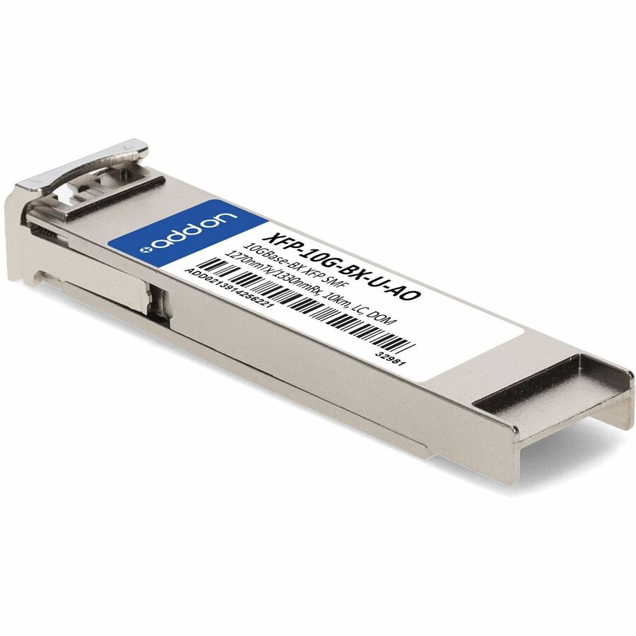 AddOn MSA and TAA Compliant 10GBase-BX XFP Transceiver (SMF, 1270nmTx/1330nmRx, 10km, LC, DOM)