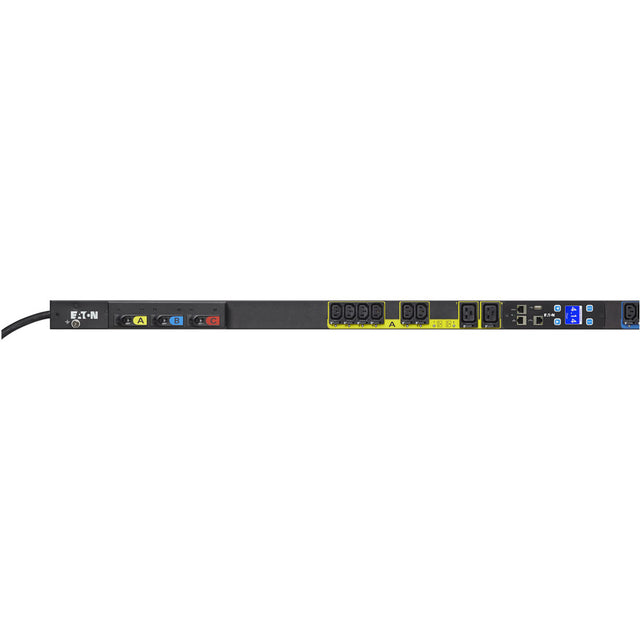 Eaton Managed rack PDU, 0U, L15-20P input, 5.76 kW max, 200-240V, 16A, 10 ft cord, Three-phase, Outlets: (18) C13 Outlet grip, (6) C19 Outlet grip