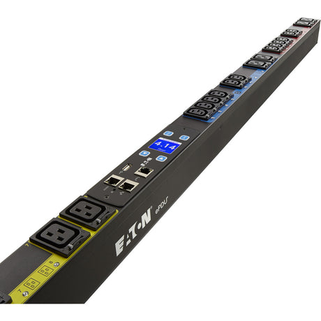 Eaton Managed rack PDU, 0U, L15-20P input, 5.76 kW max, 200-240V, 16A, 10 ft cord, Three-phase, Outlets: (18) C13 Outlet grip, (6) C19 Outlet grip