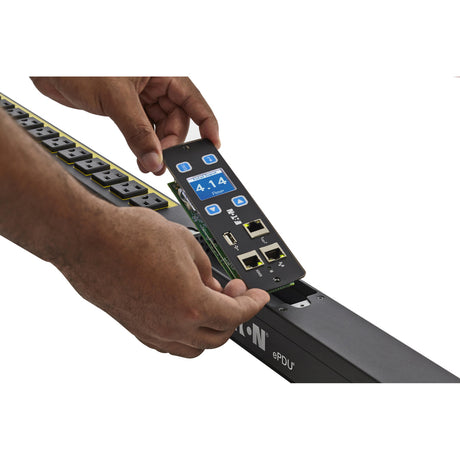 Eaton Managed rack PDU, 0U, L21-30P input, 8.64 kW max, 120/208V, 24A, 10 ft cord, Three-phase, Outlets: (18) C13 Outlet grip, (6) C19 Outlet grip