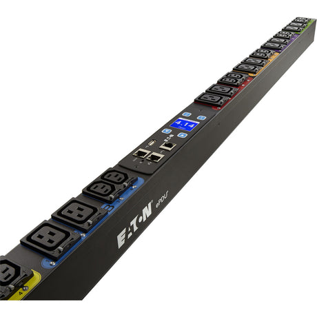 Eaton Managed rack PDU, 0U, CS8365 input, 14.4 kW max, 200-240V, 40A, 6 ft cord, Three-phase, Outlets: (12) C13 Outlet grip, (12) C19 Outlet grip