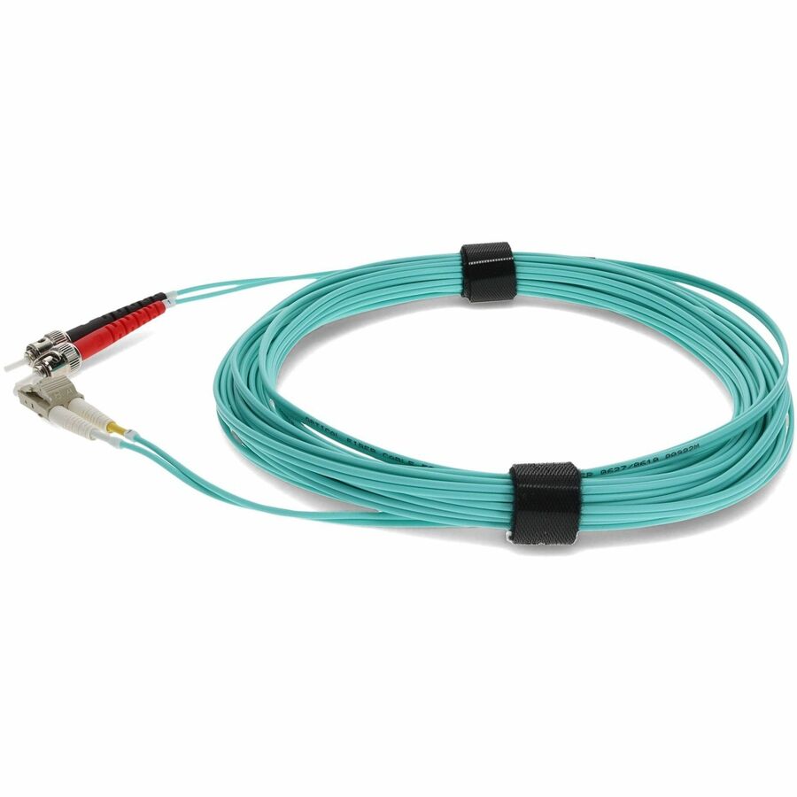 AddOn 4m LC (Male) to ST (Male) Aqua OM3 Duplex Fiber OFNR (Riser-Rated) Patch Cable