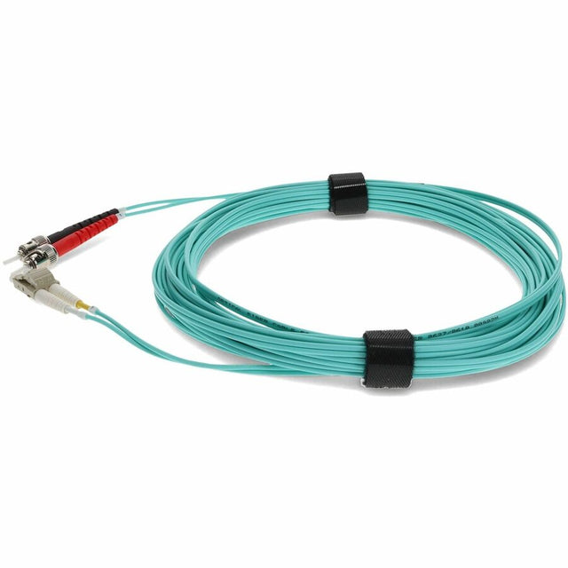 AddOn 6m LC (Male) to ST (Male) Aqua OM3 Duplex Fiber OFNR (Riser-Rated) Patch Cable