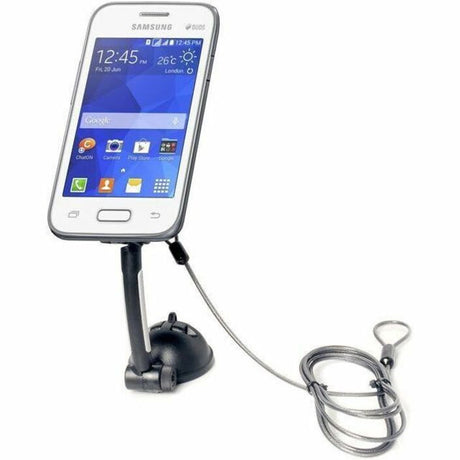 CTA Digital Suction Mount Stand with Theft Deterrent Lock for Tablets and Smartphones