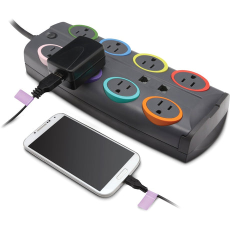 Kensington SmartSockets Color-Coded Eight-Outlet Adapter Model Surge Protector