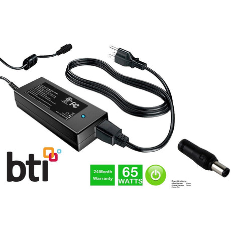 BTI AC-1965125 AC ADAPTER 19V 65W 09RN2C, 450-18143, A065R039L, 331-0536, 450-18173, V83JC, 332-1831, 450-19034, 450-15026, 8RFW6 INSPIRON 11 (3135), INSPIRON 11 (3137), INSPIRON 11 (3138), INSPIRON 17 (3737), INSPIRON 17 (7737), LATITUDE 3440, LATITUDE 3