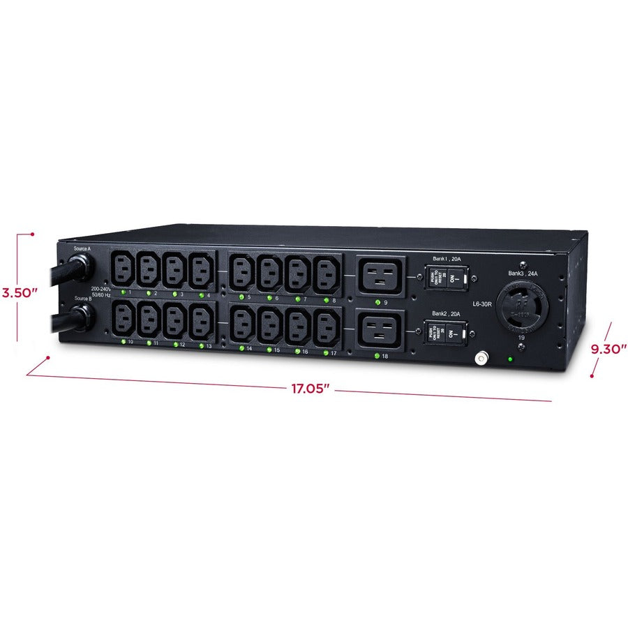CyberPower PDU30SWHVT19ATNET 200 - 240 VAC 30A Switched ATS PDU