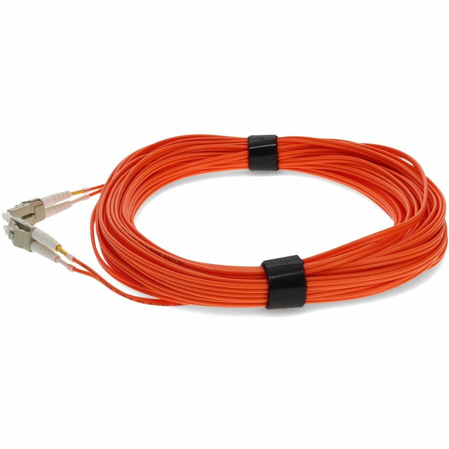 AddOn 50m LC (Male) to LC (Male) Orange OM1 Duplex Fiber OFNR (Riser-Rated) Patch Cable