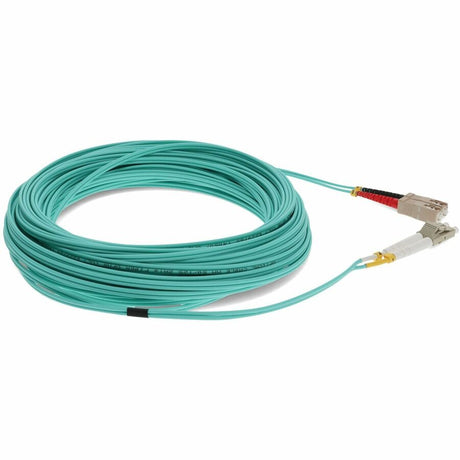 AddOn 50m LC (Male) to SC (Male) Aqua OM3 Duplex Fiber OFNR (Riser-Rated) Patch Cable