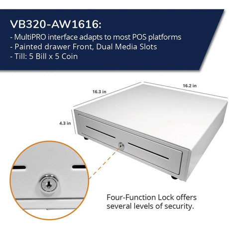 apg&reg;Standard- Duty Point of Sale Cash Drawer | Vasario Series VB320-AW1616