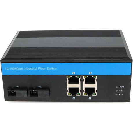 AddOn 4 10/100Base-TX(RJ-45) to 2 100Base-BXU(SC) SMF 1310nmTX/1550nmRX 20km Industrial Media Converter Switch